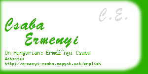 csaba ermenyi business card